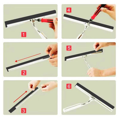 2PCS Replacement Silicon Rubber Squeegee Blade, 12 Inch Black - color: Black