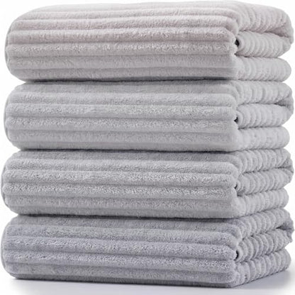 4 Pcs Extra Large Bath Towel 40x80'',Gray - color: Gray