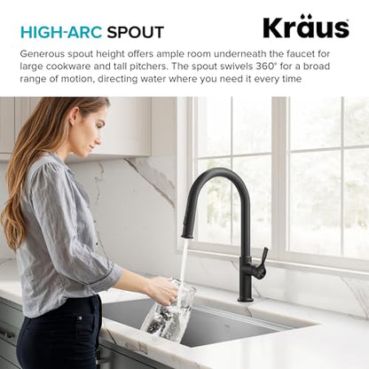 KRAUS Torak Pull Down Kitchen Faucet in Spot-Free Stainless Steel with 2 Function Sprayer, Pre-Attached Water Lines, and Mounting Hardware, KPF-2840SFS - color: Spot Free Stainless Steel, style: Pull-Down Faucet