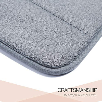 Betus Luxury Memory Foam Bath Mat - Water Absorbent, Super Cozy and Non-Slip Backing - Luxurious Velvet Comfort Bathroom Rug - 17"x24" (Gray) - color: Grey