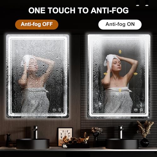 LED Bathroom Mirror with Lights, Anti-Fog, Dimmable, Lighted Bathroom Vanity Mirror for Wall, UL-Certified (32 x 24) - size: 32"L x 24"W