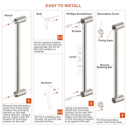 Shower Slider bar 18 Inches with Adjustable Handheld Shower Head Holder for Bathroom Shower Bar for Shower Head Stainless Steel Sliding bar with ABS Slider Brushed Nickel Finish DT5961BN Duttao - color: Brushed Nickel