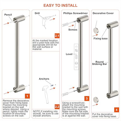 Shower Slider bar 18 Inches with Adjustable Handheld Shower Head Holder for Bathroom Shower Bar for Shower Head Stainless Steel Sliding bar with ABS Slider Brushed Nickel Finish DT5961BN Duttao - color: Brushed Nickel
