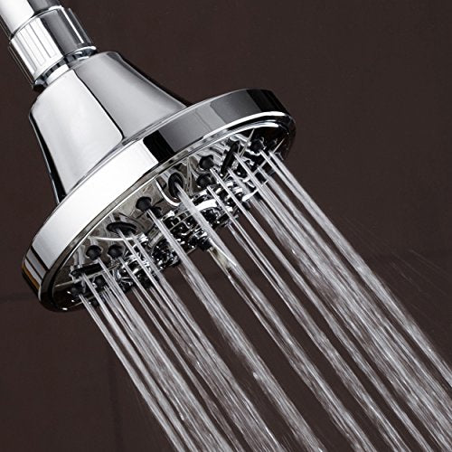 AquaDance Premium High Pressure 6-setting 4-Inch Shower Head for the Ultimate Shower Spa Experience! Officially Independently Tested to Meet Strict US Quality & Performance Standards! - color: Chrome, style: 2.5 Gallons Per Minute