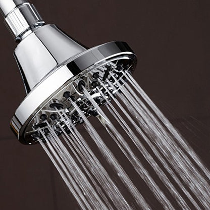AquaDance Premium High Pressure 6-setting 4-Inch Shower Head for the Ultimate Shower Spa Experience! Officially Independently Tested to Meet Strict US Quality & Performance Standards! - color: Chrome, style: 2.5 Gallons Per Minute