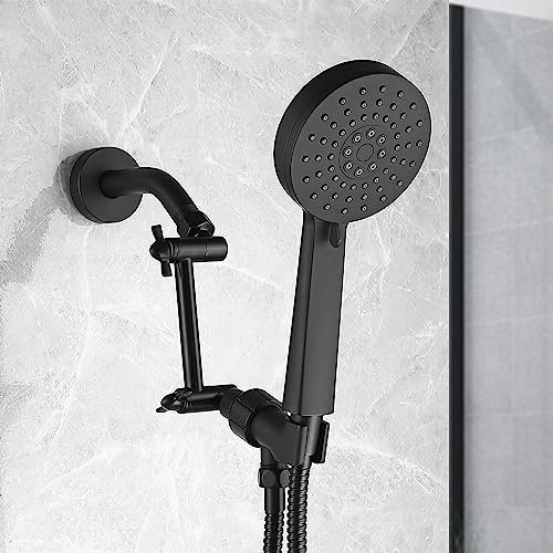 Black Shower Arm, Shower Head Extender Arm with Universal Connection to Shower Heads, Anti-Leak Tool-Free Installtion, Shower Exetension (5 Inch, Matte Black) - color: Matte Black, size: 5 Inch