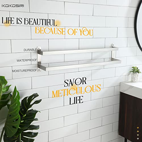 KOKOSIRI Bath Towel Bars 32 Inches Bathroom 2-Tiers Ladder Towel Rails Towel Holders Wall Mounted Towels Shelves Rack Brushed Stainless Steel, B5008BR-L32 - color: Brushed Nickel, size: 32-Inch