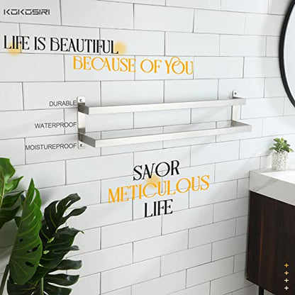 KOKOSIRI Bath Towel Bars 32 Inches Bathroom 2-Tiers Ladder Towel Rails Towel Holders Wall Mounted Towels Shelves Rack Brushed Stainless Steel, B5008BR-L32 - color: Brushed Nickel, size: 32-Inch