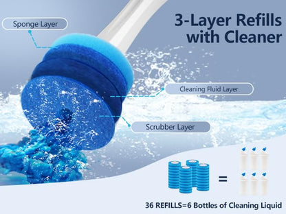 Leebein 36 Refills Disposable Toilet Brush Heads HK-047 Electric Toilet Brush, Machine Not Included - color: 36 Refills