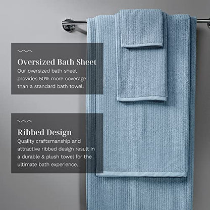 Luxury Performance 4-Piece Hand Towel Set | Patented Quick-Dry Tech | Ultra Soft | 16" W x 30" L | Surf - color: Surf, size: 4 Hand Towels