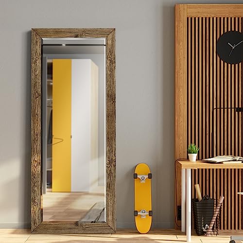 Barnwood Wood Full Length Mirror - Distressed Tonal Walnut (AR2-L05S) - color: Walnut, size: 61"L x 25"W