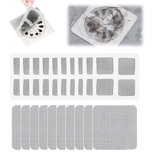 2026 New Disposable Shower Drain Hair Catcher - Square Screen Bathroom Floor Drain Protector (30pcs) - color: 30pcs