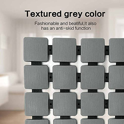 BEMISO Shower Mat Non Slip Bathtub Mat 33.4 x 15.7 Inch Large Size | Suction Cups,Drain Holes,Easy Dry,Easy to Cut - color: Pure Grey, size: 33.4 x 15.7 inches