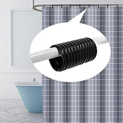 Shower Curtain Rings-12 Pack- Plastic Shower Curtain Hooks O-Shaped Rings Hook Glide Easily on Bathroom Shower Rod(Black)