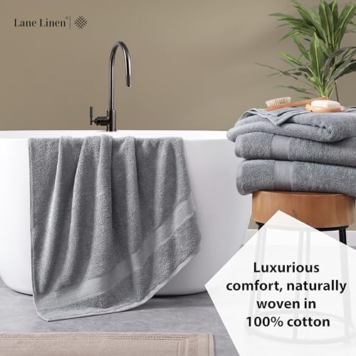LANE LINEN Bath Sheets 100% Cotton 2 Pack Oversized Soft - Grey | Oversized Shower Sheets - Generously Sized, Oversized & Roomy, Lightweight & Breathable, Fade-Resistant Color - color: 04: Space Grey, size: 2 Piece Bath Sheets