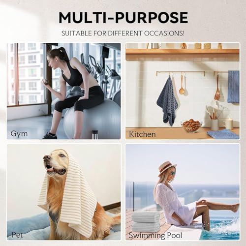 Extra Large Bath Towel Set 10 Piece, XL Bath Towels 35"x67" Oversized Bath Sheets, 280 GSM Microfiber Quick Dry Absorbent Towels, 5 Bath Sheets & 5 Hand Towels (Light Gray) - color: Light Gray, size: Bath towel 35" x 67"+hand towel 30"x13"