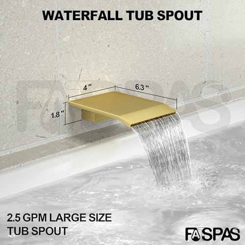 Shower System with 10-Inch Rain Head and Tub Spout | All-Metal Tub Shower Faucet Set, Wall Mounted Rain Showerhead, Handheld Spray, Includes Valve and Trim Kit, Brushed Gold - color: Brushed Gold, style: 10"-With Tub Spout