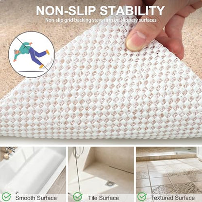 Loofah Shower Mat Non Slip : 24x16 inch Shower Mats for Inside Shower with Drain Hole, Anti Slip Shower Mat - color: Coastal, size: 24" x 16" (Rectangular)