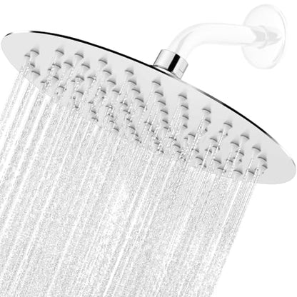 Midanya Round Rain Shower Head,High Pressure,Polish Chrome 8 Inch | 360°Swivel,Ceiling or Wall Mount,Waterfall Full Body Coverage,Bathroom Remodel,Stainless Steel Large Rainfall Shower Head - color: Chrome, size: 8 Inch