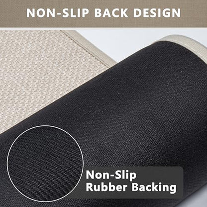 Large Bathroom Rugs Runner Non Slip Bath Mat 17" x 47", Quick Dry | Bath Mat Machine Washable Bathroom Rugs, Beige, Thin Bath Mat - color: Light Beige, size: Runner(17"x47")