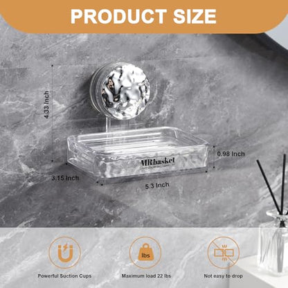 Soap Dish Holder Suction Cup, Wall Mounted Self Draining Soap Case & Sponge Rack, No Drilling Suction Bar Soap Holder for Bathroom, Kitchen Sink - style: Soap size, 1 piece