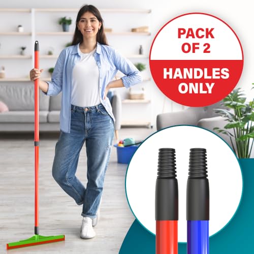 HeloMorSqueegee Broom Scrubbing Brush with Telescopic Long Handle for Garage, Patio, Deck, Tile and Shower (59 Inch (Metal Broom Handle)) - size: 59 Inch (Metal Broom Handle)