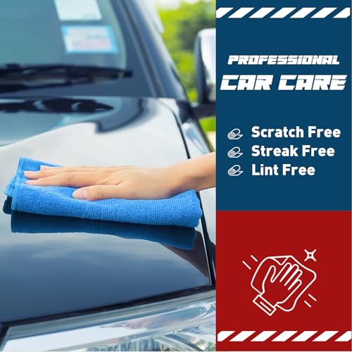 TEAWOO Microfiber Cleaning Cloths-15 Pack, Blue, Microfiber Towels | Cleaning Rags for Cars, Home(12x12 inches) - color: Blue, size: 15P