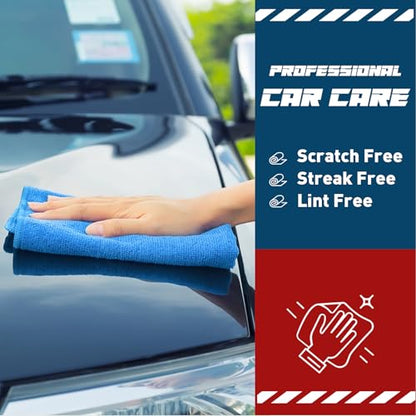 TEAWOO Microfiber Cleaning Cloths-15 Pack, Blue, Microfiber Towels | Cleaning Rags for Cars, Home(12x12 inches) - color: Blue, size: 15P
