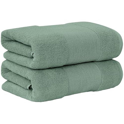 Modern Threads - Air Cloud 2-Pack 100% Zero-Twist Cotton Bath Sheet Set - Super Absorbent & Quick Dry - 500 GSM - Soft & Plush, Eucalyptus - color: Eucalyptus, size: 2-Pack Bath Sheet