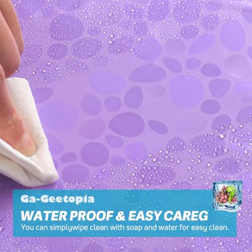 Ga-Geetopia EVA Purple Thin Shower Curtain Liner, Pebble Pattern 72x72 Inch Lightweight Plastic Bathroom Shower Showroom Inner Curtain with Rustproof Metal Grommets and Weighted Magnets(No Hooks) - color: Purple, size: 72"W x 72"L (Pack of 1)