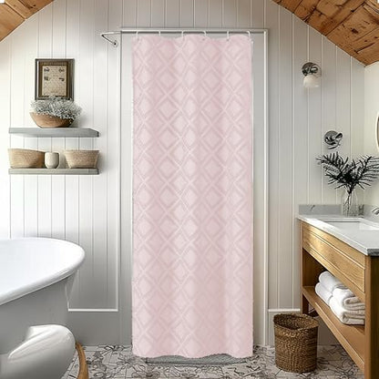 Blush Shower Curtain Set for Bathroom, 36" Width Stall Small Boho Shower Curtain with 12 Hooks, Soft Lightweight Jacquard Design Fabric Shower Curtains, Machine Washable, Blush, 36 W x 72 L - color: Blush, size: 36"W x 72"L (Pack of 1)