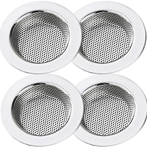 LASSHSWA Kitchen Sink Strainer Stainless Steel, Kitchen Sink Drain Strainer，Sink Strainers for Kitchen Sinks with Large Wide Rim 4.5" Diameter (4 Pack) - style: 4 PACK