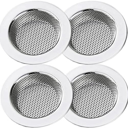 LASSHSWA Kitchen Sink Strainer Stainless Steel, Kitchen Sink Drain Strainer，Sink Strainers for Kitchen Sinks with Large Wide Rim 4.5" Diameter (4 Pack) - style: 4 PACK