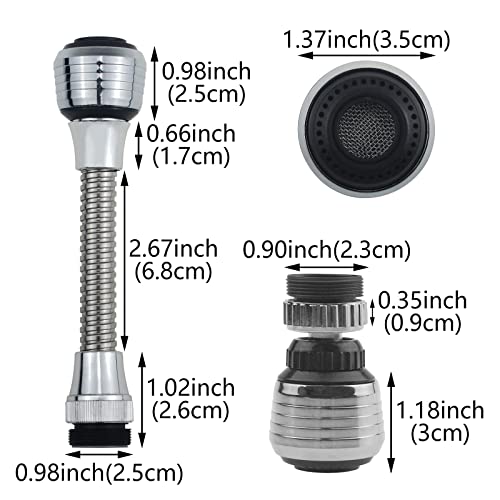 4 PACK Faucet Extender Tubes Flexible 360 Degrees Faucet Extension Sprayer for Kitchen Sink