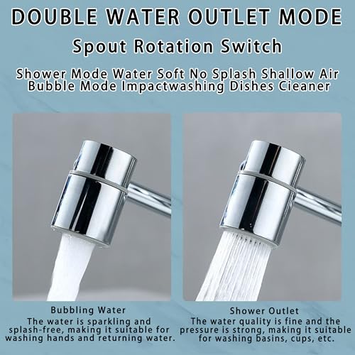 1080° Rotating Faucets Extender, 2 Modes Rotatable Faucet Aerator Extension | Dual water outlet modes, multi-directional adjustment, multiple accessory sets, simple and quick installation