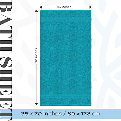 White Classic Luxury Soft Aqua Bath Sheet Towels - 650 GSM Cotton Luxury Bath Towels Extra Large 35x70 | Highly Absorbent and Quick Dry | Hotel Collection Extra Large Bath Towels Oversized, 2 Pack - color: 13: Aqua
