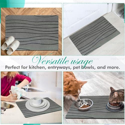 Stone Bath Mat for Bathroom – Diatomaceous Earth Quick Dry Bath Mat, Non Slip, Mold Resistant Stone Shower Mat (White) - color: White