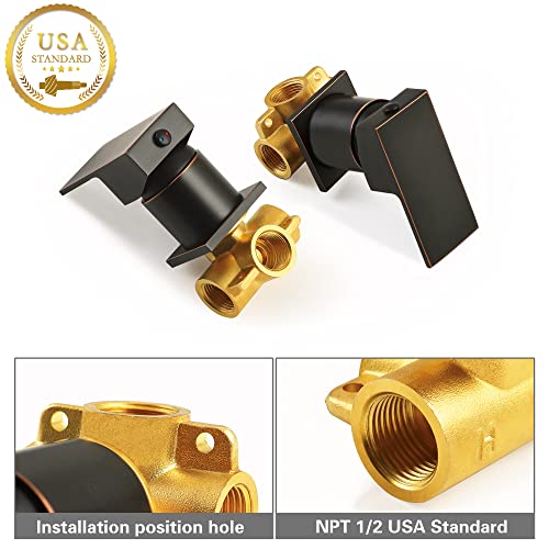 SKOWLL Wall Mount Bathroom Faucet, Single Handle Wall Mount Waterfall Faucet for Vessel Sink, Modern Tub Filler Rough-in Valve, Oil Rubbed Bronze - color: Oil Rubbed Bronze