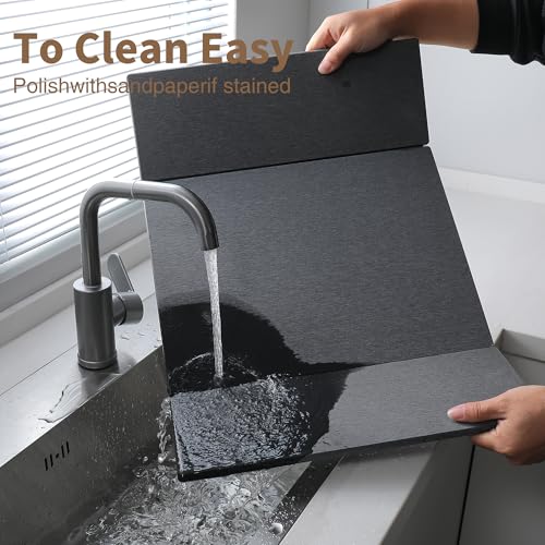 Foldable Stone Dish Drying Mat for Kitchen Counter, Diatomaceous Earth Drying Mat with Non-Slip Backing, Heat Resistant Multifunctional Mat for Kitchen & Bathroom, Instant water absorption-(24"×16") - color: Dark Gray1