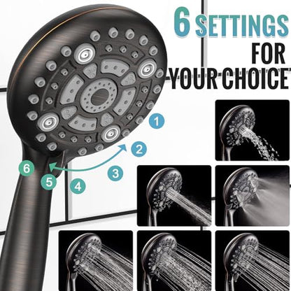 SR SUN RISE Shower Faucet - 16 Inch Multifunctional High Pressure Shower Head System with Handheld Shower Head Fixtures - Valve Included - Oil Rubbed Bronze - color: Oil Rubbed Bronze, size: 16 Inch