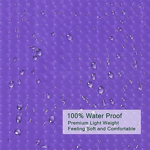 EVA Purple Shower Curtain Liner, 3D Plastic 5G Shower Liner with 12 Rustproof Metal Grommets and Weighted Magnets, Waterproof Duty for Bathroom 72 x 72 - color: Square-purple