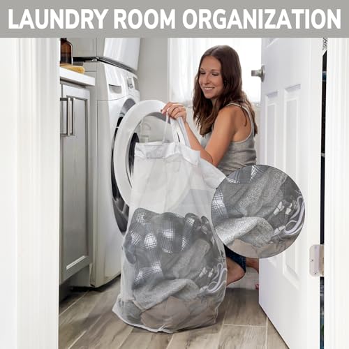 Goodpick Laundry Basket with Wheels, 75L Laundry Hamper with Wheels, Large Laundry Basket with Removable Wash Bag, Clothes Hamper for Laundry, Blue&White | Clothes Hamper with Removable Wash Bag for Laundry Room, Large Rolling Laundry Basket with Handles,