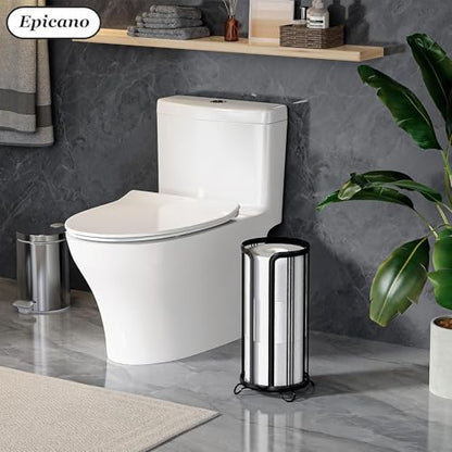 Toilet Paper Holder Stand, Freestanding Bathroom Tissue Organizer，Black | No Drilling No Assemble,Rustproof,Waterproof Raised Feet,Fit 3 Mega Rolls,Instant Paper Storage,Space-saving Renter Friendly - color: Black