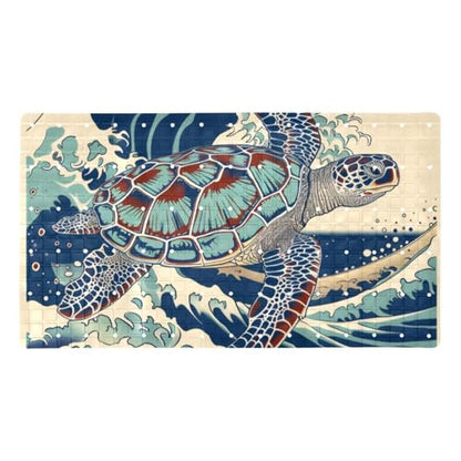 Bathtub Mats for Shower Tub, Sea Turtle wiht Ocean Wave Anti-Slip Bath Mats for Inside Tub, Bathroom Shower Mats with Drain Holes and Suction Cups - color: Multi 02