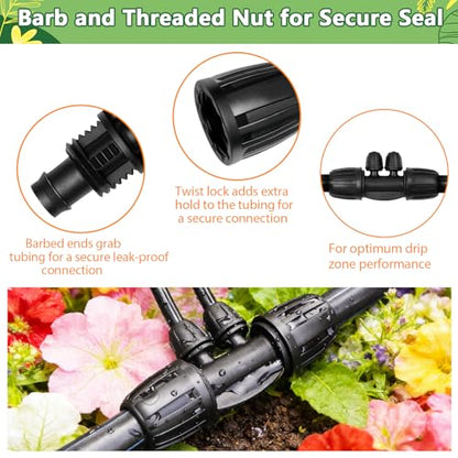 13 pack 1/2 Inch To 1/4 Inch Drip Irrigation Fittings, 1/2" (1/2" ID x 0.65" OD) to 1/4" Drip Line Reducing Tee 1/2" x 1/4" 4 Way Splitter Connectors for Garden Irrigation System - size: 1/2" x 1/4" 4 Way Splitter