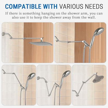G-Promise 18 Inch Shower Extender with 6Inch Arm and Flange(Brushed Nickel) | Solid Brass Construction, Height and Angle Adjustable, Standard Connection Thread, All Installation Tools Included - color: Brushed Nickel, style: 18 Inch