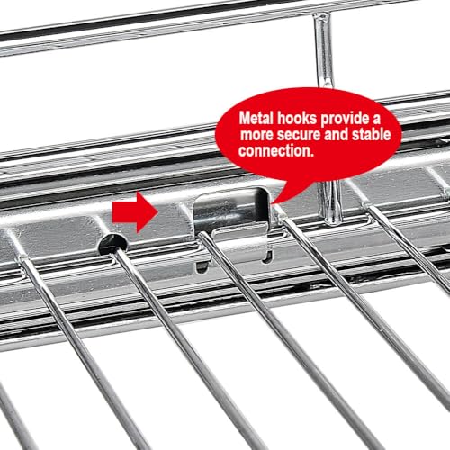 OCG 2 Tier Pull Out Cabinet Organizer (14" W x 21" D), Pull Out Drawers for Kitchen Cabinets, Pull Out Shelves for Base Cabinet Organization in Kitchen Bathroom Pantry, Chrome Finish - size: 14"W x 21"D, 2 Tier