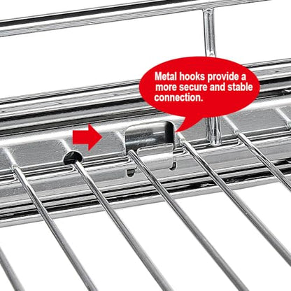 OCG 2 Tier Pull Out Cabinet Organizer (14" W x 21" D), Pull Out Drawers for Kitchen Cabinets, Pull Out Shelves for Base Cabinet Organization in Kitchen Bathroom Pantry, Chrome Finish - size: 14"W x 21"D, 2 Tier
