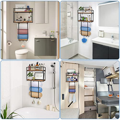 Towel Rack Wall Mounted - Space-Saving Design for Small Bathrooms | Versatile Organizer for Towels, Blankets, and More - Ideal for RVs and Hotels