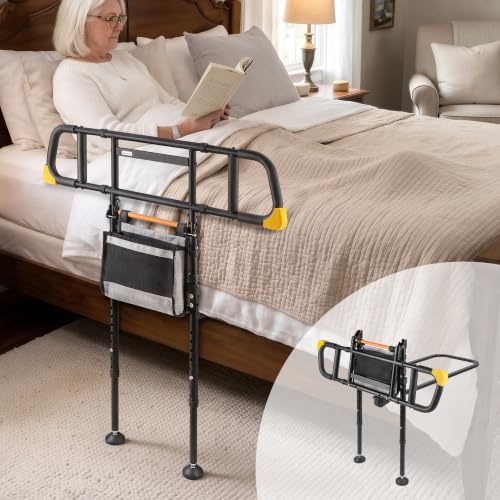 Bed Rails for Elderly Adults Safety, 350 lb Capacity Foldable Bed Rail for Seniors, Width and Height Adjustable, Safety Rail for Adults - size: Bed Rail_5_C